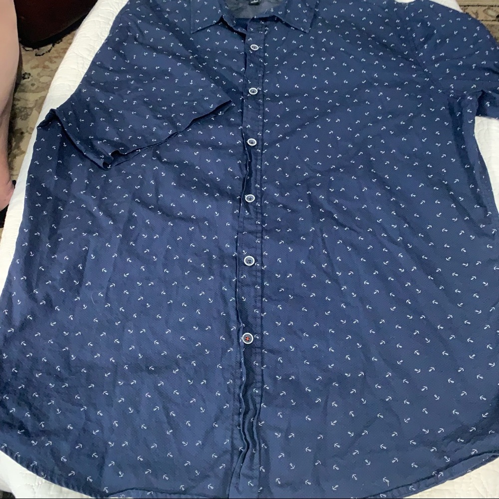 Beverly Hills polo club anchor print button down  shirt
